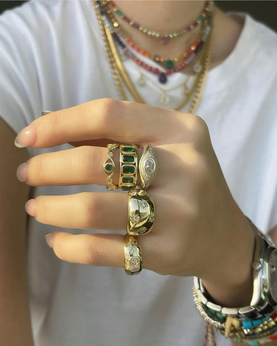 Emerald Baguette Ring Ring - Alex Mika Jewelry