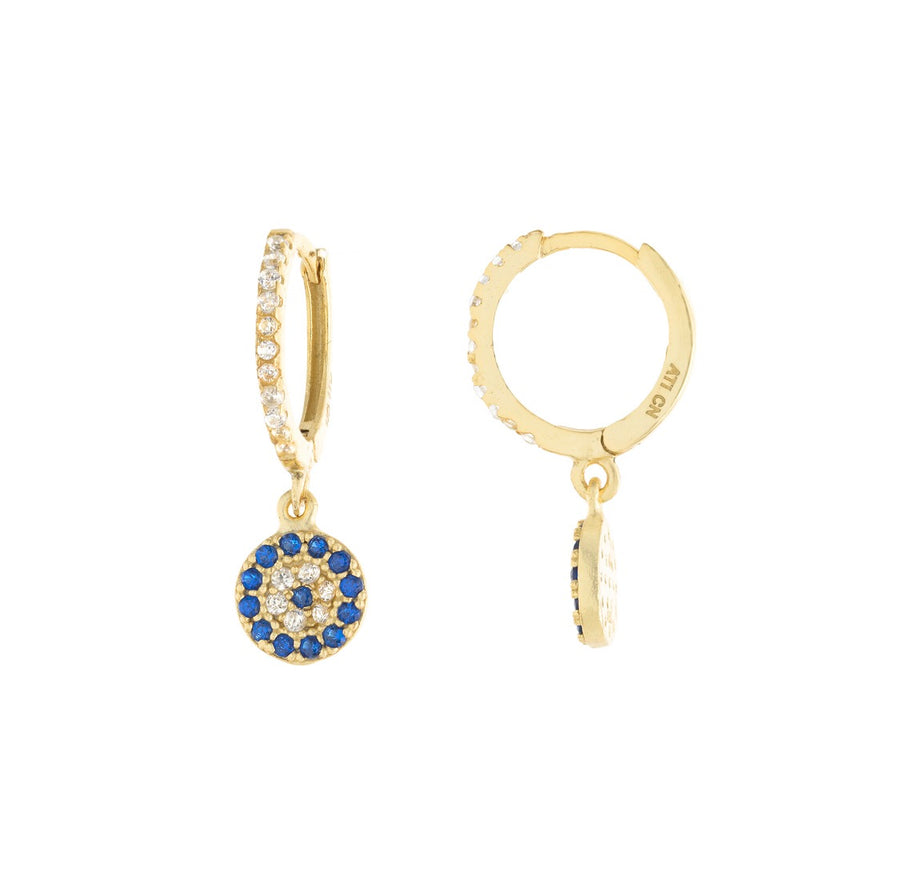 Evil Eye Huggies Earring - Alex Mika Jewelry