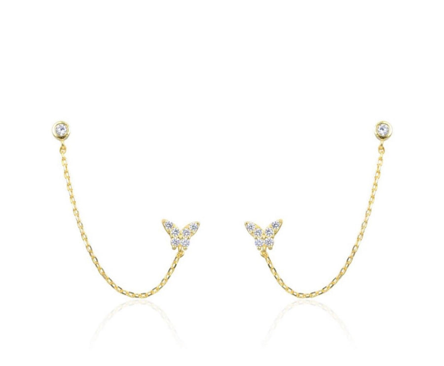 BFly Chain Earring Earring - Alex Mika Jewelry