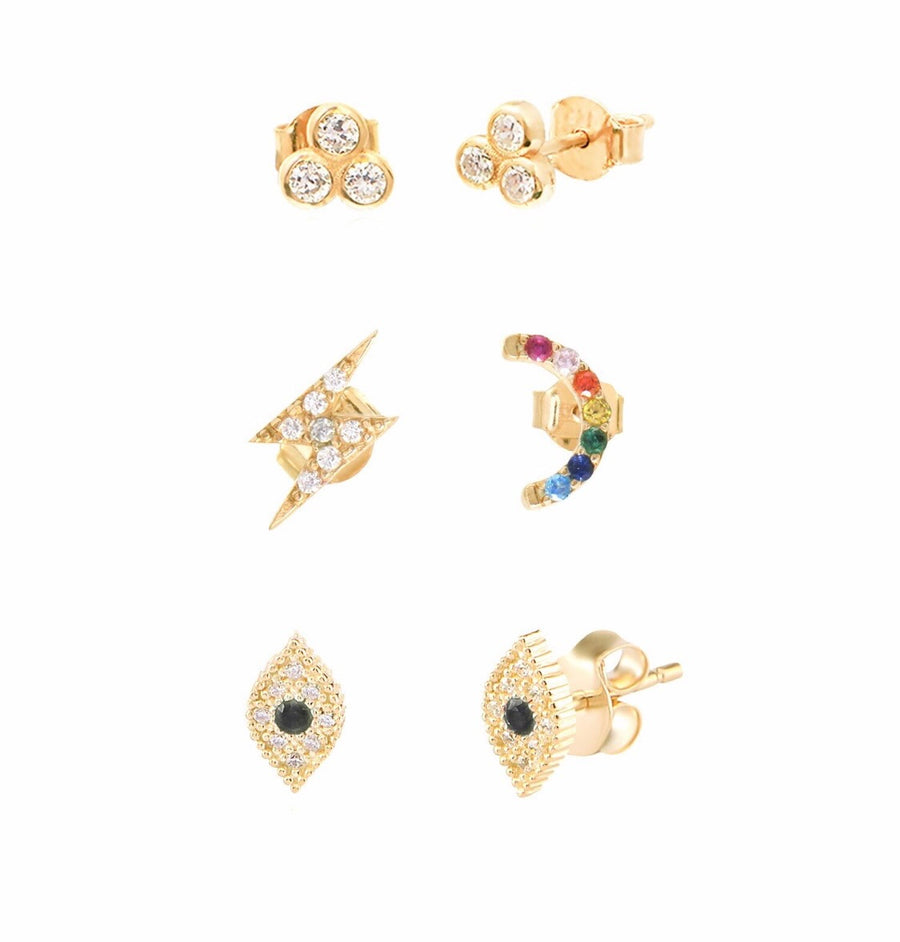 Set of 3 Studs – Alex Mika Jewelry
