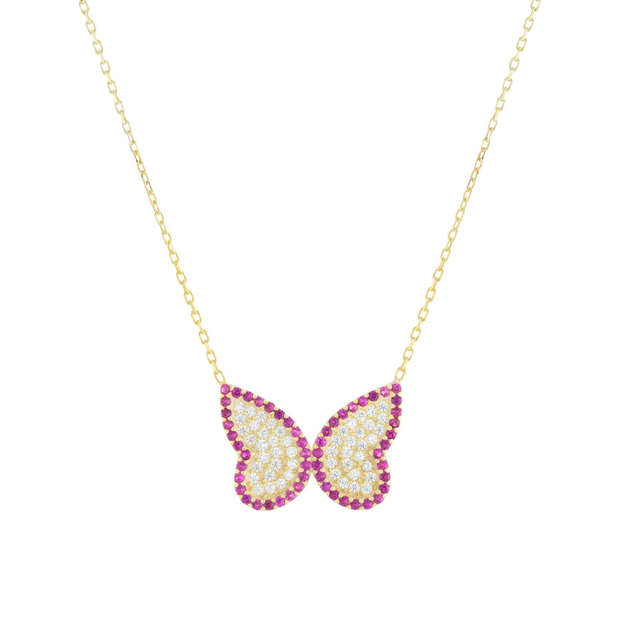 Rainbow Butterfly Necklace